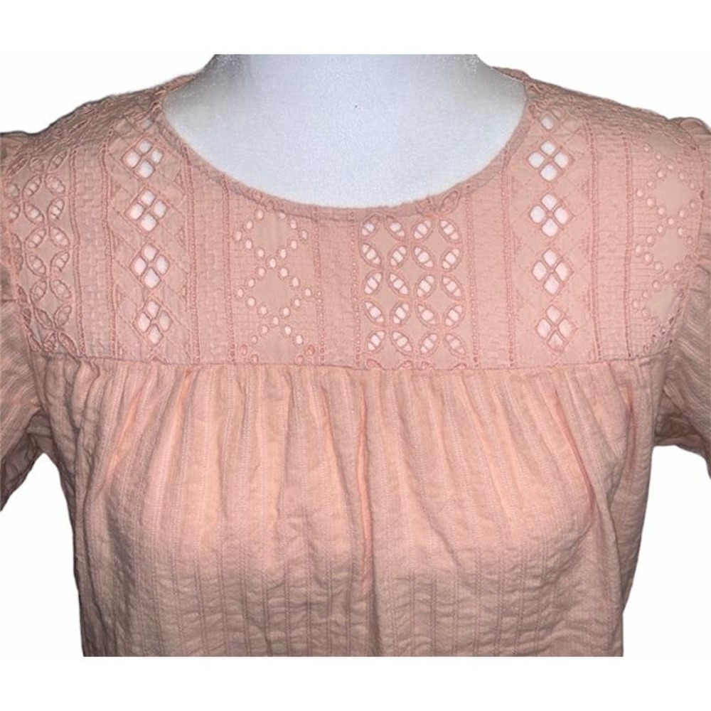 ELLA MOSS Brianne Peach Eyelet Blouse